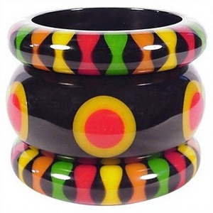 Ensembles de bracelets tendance en résine acrylique colorée, motifs élégants et fantaisie, bracelets unisexes à la mode, cadeaux pour fêtes et mariages, pour femme - Product Image 1