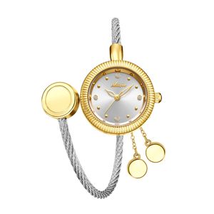 Nuevo Reloj de Pulsera Elegante para Mujer, Reloj de Cuarzo Dorado con Diamantes, Venta al Por Mayor - Product Image 2