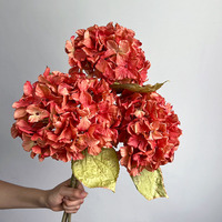 Bunga Hydrangea Kepala Besar 68cm Buatan, Tampilan Kering, Multi-Warna untuk Dekorasi Pernikahan, Centerpiece, Lobi Hotel, Bunga Sutra Grosir