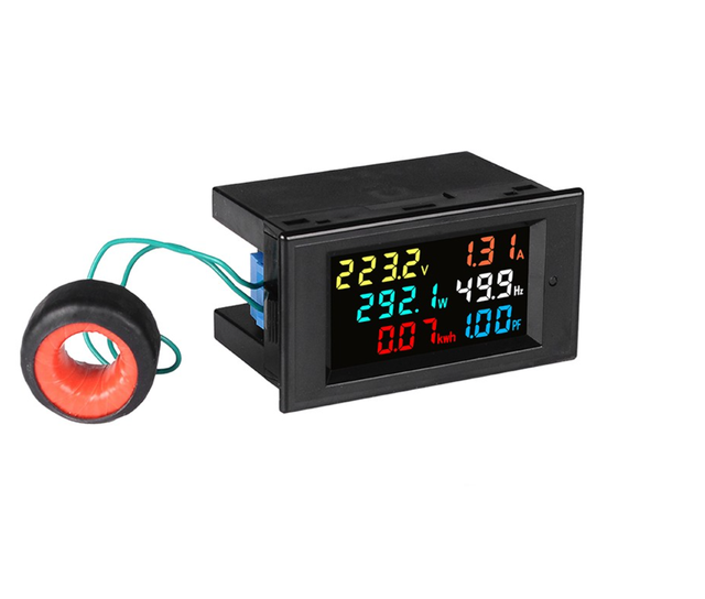 AC Voltage Ammeter Power Meter Electric Display Power Factor Frequency Tester Digital Display Intelligent High Precision