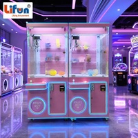 LIFUN Machine à griffes géante de 31 pouces à monnayeur, attrape-peluches rose, machine de jeu d'arcade à prix