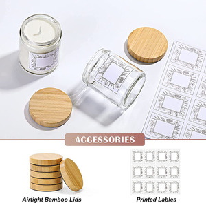 Barattolo in Vetro di Alta Qualità da 8 oz per Candele con Coperchio in Bambù e Tappo a Vite, Supporta Confezione Personalizzata - Product Image 4