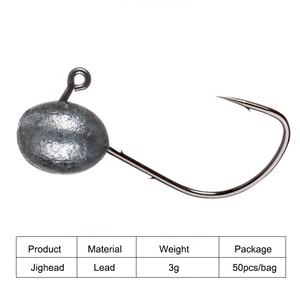 A018 10 unids/lote Mustad pesca gancho pequeño anzuelo gancho de doble púas Icefishing GANCHO 2g 3g 4g <span class=keywords><strong>5g</strong></span> 5 cabeza cónica de plomo metálico de - Product Image 4