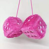Paire personnalisée de dés en peluche pour voiture, dés en peluche mignons avec des points pour la décoration de voiture