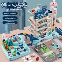 Ville voiture Parking Garage bâtiment lumière musique aventure électrique ascenseur piste jouet en plastique pour les âges 5-7