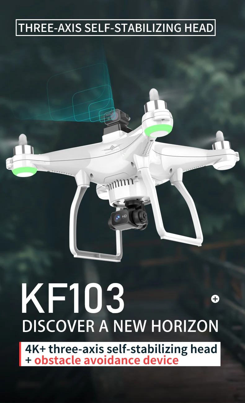 KFPLAN KF103 Drone, HORIZON 4K+ SELF-STABILIZING HEAD 