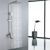 Système de douche pluie de luxe en laiton brossé à poignée unique, mitigeur de salle de bain haute pression avec jets de massage doux