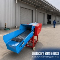 Machine à couper la paille de maïs 1 tonne/heure 380V triphasée, hacheuse de fourrage pour élevage de bovins et porcs