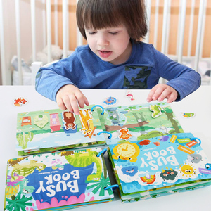 Jumon ปริศนา Montessori หนังสือที่เงียบสงบการจดจำคำเด็กปฐมวัยสติกเกอร์ตรัสรู้ของเล่นหนังสือ - Product Image 1