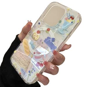 XP775 Style Imd Gâteau Roulé à la Fraise Gourmet Compatible avec Apple 17/16 Étui Magnétique Apple 15 Pro Max/14 avec Support - Product Image 3