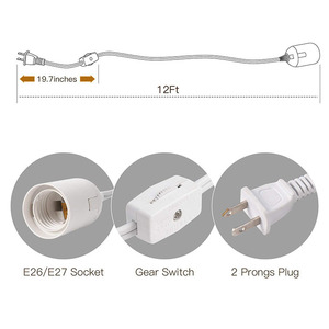 Bóng Đèn Ổ Cắm Bộ E26 E27 Mở Rộng Treo Đèn Lồng Mặt Dây Đèn Dây Cáp - Product Image 5
