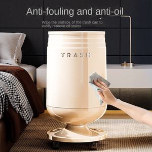 Poubelle à couvercle roulant en PP en forme de baril, avec double seau amovible et couvercle à bascule, pour salon, salle de bain et usage domestique - Product Image 2