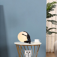 TOGETHER Fasion Antique Design Led Verre Lampe De Bureau De Chevet Art Humain Noir Résine Étude Moderne Nordique Lampe De Table pour Chevet