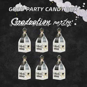 DAMAI Transparent Waterproof PVC Candy <b>Box</b> for Graduation Party Square <b>Small</b> <b>Gift</b> Decoration Bachelor's Robe Graduation Season - Product Image 1