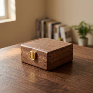 Chengyang Premium Handmade Walnut Solid Wood Jewelry <b>Box</b> for Necklace Ring Luxury Organizer Sealed Adjustable Compartments - Product Image 3