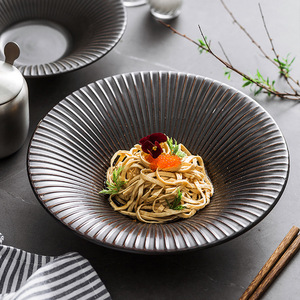 Juego de Vajilla Japonesa Vintage, Tazón Grande de Cerámica para Sopa o Ramen, Tazón Tipo Trompeta Mogashin para Restaurantes Comerciales, Vajilla para Comida - Product Image 4