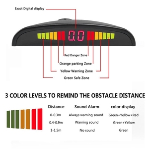 Parkeersensor Set Led/Lcd/Buzzer 4 Flat Reverse Display Parking Sensor Kit 16Mm 12V Back-Up Radar Monitor Systeem - Product Image 4