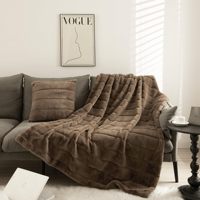 Rustique double couche luxe peluche chaud moelleux doux tie dye fausse fourrure de lapin minky hiver jeter autre vison couverture adulte pour l'hiver