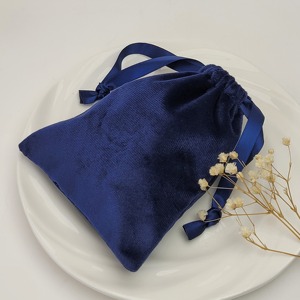 New <b>Luxury</b> Thick 8*10cm Silk Satin Velvet Dustproof Cosmetic <b>Bag</b> Drawstring for Gems Jewelry Elegant Ribbon <b>Gift</b> Pouch - Product Image 4