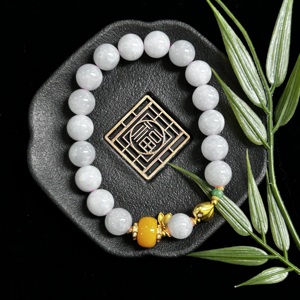 Bracelet en jadéite birmane de qualité supérieure, de grade A, avec perles, <span class=keywords><strong>bijoux</strong></span> en jadéite pour femmes (certificat inclus) - Product Image 4