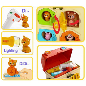 Pet <strong>Hospital</strong> Play Set Vet Clinic Set with <strong>Animals</strong> &amp; Medical Tools Double Sided House with Key Matching Pretend Play <strong>Toy</strong> for Kids - Product Image 4