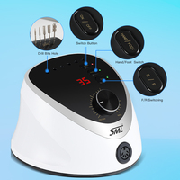 Perceuse à ongles électrique professionnelle SML 35000 tr/min ensemble de mèches d'affichage à LED perceuse à ongles forte pour manucure