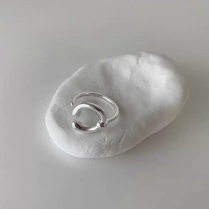 LT-207 Style coréen 925 bague ouverte en argent Unique froid irrégulier métal coeur conception polyvalent élégant femmes Fine bague pour - Product Image 3