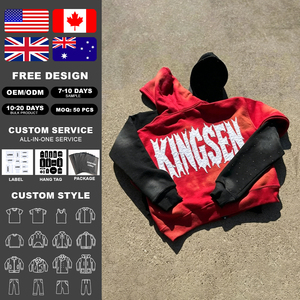 Sweat à capuche court et ample pour homme avec logo personnalisé, effet délavé à l'acide, patchwork délavé par le soleil, broderie effet usé et motif soleil dessin animé, collection automne - Product Image 2