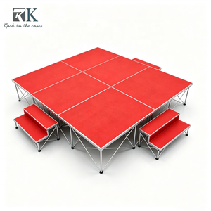 Portable <b>Stage</b> Equipment System Heavy Duty Smart <b>Stage</b> Event <b>Stage</b> <b>Platform</b> with Red Carpet Surface for Wedding - Product Image 1
