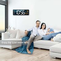 Reloj Digital LED de 16.2 Pulgadas con Control Remoto para Decoración de Sala de Estar, Reloj de Pared LED