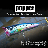 Leurre flottant Topwater Popper, longue portée, pour la pêche en eau salée et en eau douce, appât pour la basse, le poisson mandarin, le culter, l'alburnus