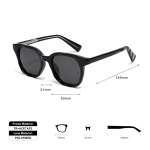 نظارات شمسية عتيقة الطراز من مادة تي آر 90، نظارات فاخرة من الأسيتات، نظارات شمسية مستقطبة للرجال بشعار وحماية من الأشعة فوق البنفسجية 400، نظارات شمسية مربعة للنساء - Product Image 3