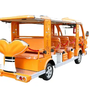 حافلة صغيرة كهربائية بأربع عجلات ومستخدمة في المنتزه ذات 14 مقعد، حافلة لرؤية المعالم السياحية