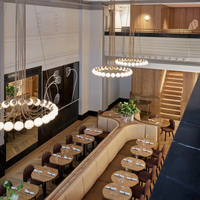 Meubles de projet pour café, hôtel, restaurant, mobilier en bois rond, banquette d'angle, canapé, table et chaises pour restauration rapide