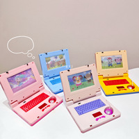 Máquina de aprendizaje de cuaderno de simulación, iluminación bonita, música, Ordenador de dibujos animados, iluminación para niños, juguete de educación temprana