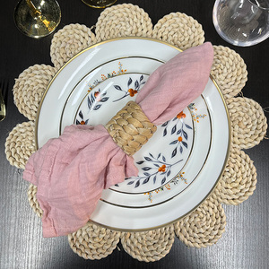 Manteles individuales de ratán para boda, mesa de comedor, cargador, paltes, vajilla, jacinto de agua, platos de cena para fiesta en casa, boda - Product Image 2