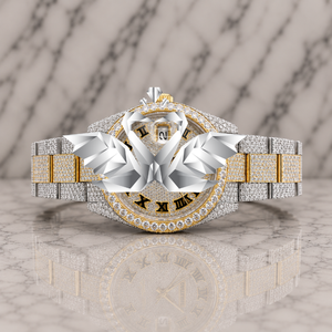 Reloj de Lujo con Logotipo Personalizado al por Mayor, con Moissanita, Esfera con Números Romanos, Caja de Acero Inoxidable y Correa de Caucho, Mecánico - Product Image 3