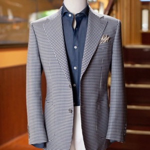Abiti su Misura, Fornitura Diretta dalla Fabbrica, Logo e Ricamo Personalizzati, Abito <span class=keywords><strong>in</strong></span> Tessuto 100% Lana Pied-de-Poule per <span class=keywords><strong>Uomo</strong></span> - Product Image 2