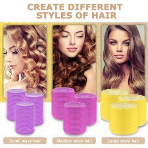 Venta Directa de Fábrica: Set de 18 Rodillos de Plástico sin Calor para el Cabello, 3 Tamaños, Rodillos de Nylon Autoadherentes con Peine y Pasadores - Product Image 3