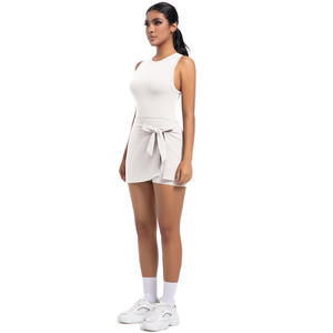Conjunto Deportivo de Una Pieza para Mujer, de Alta Elasticidad, para Gimnasio, Yoga, Tenis, con Logotipo Frontal, Falda y Vestido, Ropa Deportiva - Product Image 3