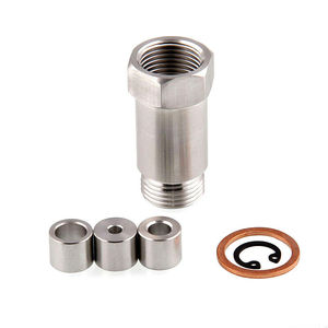 JXSS009 Entretoise d'échappement à débit réglable filetée M18x1.5, Kit d'élimination de la voyant de contrôle moteur en acier inoxydable 304 avec 3 inserts - Product Image 1