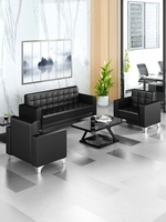 Ensemble canapé et table basse pour bureau d'affaires, en bois massif, cuir véritable, écologique, personnalisable, minimaliste, moderne, pour hôpital et maison