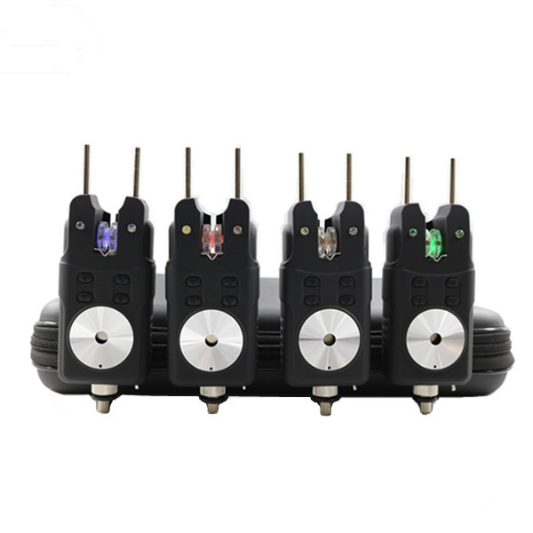 LED Bite Indicator Set For Carp Fishing - 4 Color Bobbins, No Battery, Fits Most Alarms