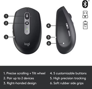 Logitech <span class=keywords><strong>M585</strong></span> Ratón inalámbrico Bluetooth Oficina Hogar Laptop Mouse Enlace ascendente Modo dual Multidispositivo Pantalla cruzada con receptor 2,4G - Product Image 6