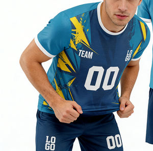 Maglia da Calcio Personalizzata Sportiva, Stampa Geometrica, Set da Calcio a Sublimazione, Asciugatura Rapida, Uniforme da <span class=keywords><strong>Pallavolo</strong></span> OEM ODM per Squadre - Product Image 2