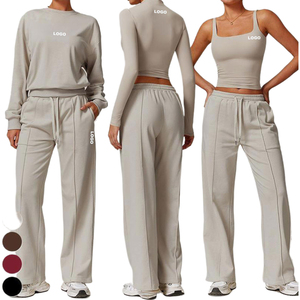 Completo sportivo da <span class=keywords><strong>donna</strong></span> YOKE: Top a maniche lunghe, pantaloni jogger, felpa, gilet yoga, reggiseno sportivo - Nuova collezione - Product Image 1