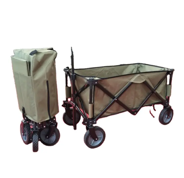 Carrito de compras plegable de lona con rueda de playa, carro de acampada, novedad