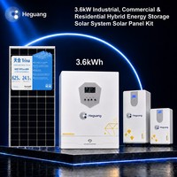 Système de stockage d'énergie solaire hybride 6,2 kW, kit de panneaux solaires en silicium monocristallin pour usage industriel