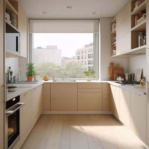 European Modern Island <b>Kitchen</b> Cabinets Style Plywood Wall Cabinet Pantry Cabinet Wooden Designs Customize Villa <b>Kitchen</b> - Product Image 2