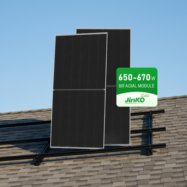650W 660W 670W Bifacial Solar Panel Jinko N Type Double Glass PV Module